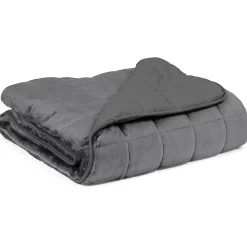 IDMarket Couverture lestée 150x200 CM CELESTE bicolore gris clair et gris 9 kg* Couverture