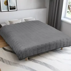 IDMarket Couverture lestée 150x200 CM CELESTE bicolore gris clair et gris 7 kg* Couverture
