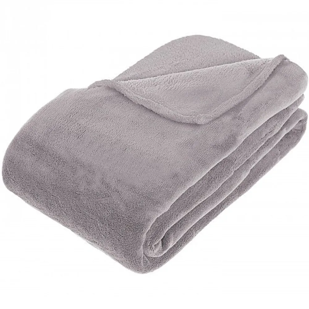 Couverture microfibre 180 x 230 cm - Gris clair>Atmosphera New