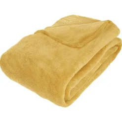 Couverture microfibre 180 x 230 cm jaune>Atmosphera Clearance