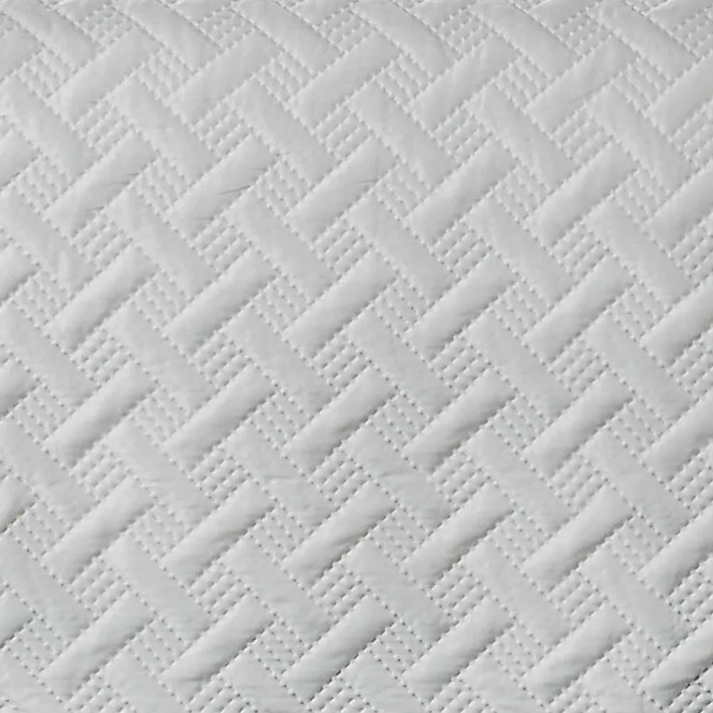 Couverture molletonné surpiquage graphique (150x150 cm - Blanc cassé)>Linder
