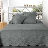Couverture molletonné surpiquage graphique (150x150 cm - Gris Foncé)>Linder New