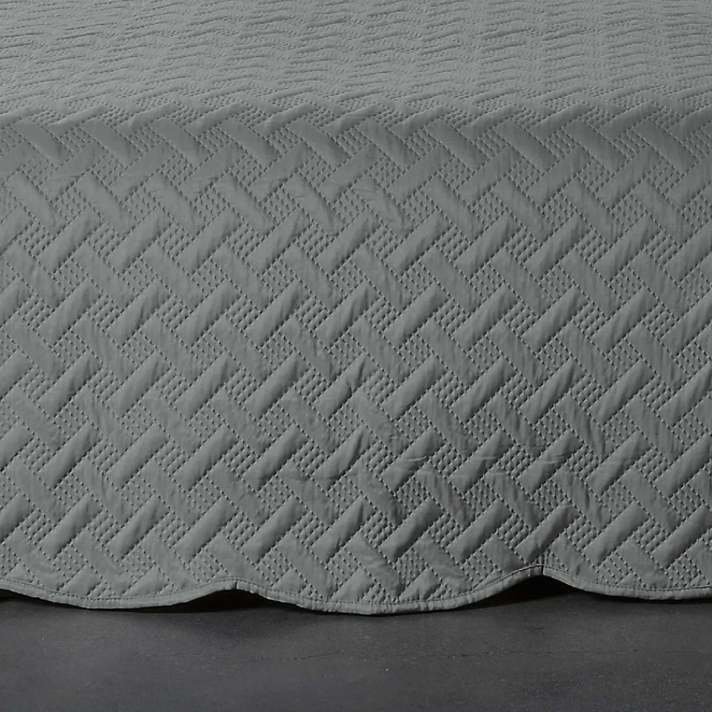 Couverture molletonné surpiquage graphique (180x240 cm - Gris Foncé)>Linder