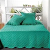 Couverture molletonné surpiquage graphique (250x260 cm - Vert)* Couverture