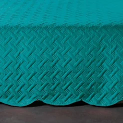 Linder Couverture molletonné surpiquage graphique (230x250 cm - Turquoise)* Couverture
