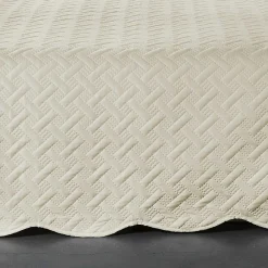 Couverture molletonné surpiquage graphique (250x260 cm - Beige)>Linder New