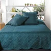 Couverture molletonné surpiquage graphique (250x260 cm - Bleu Foncé)* Couverture