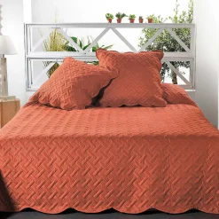Couverture molletonné surpiquage graphique (150x150 cm - Cuivre)>Linder Hot