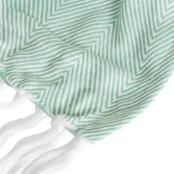 Sacasa Couverture plaid 100% coton bleu turquoise avec franges 180x220cm ZIGORA -* Boutis, Couvre-Lit, Édredon