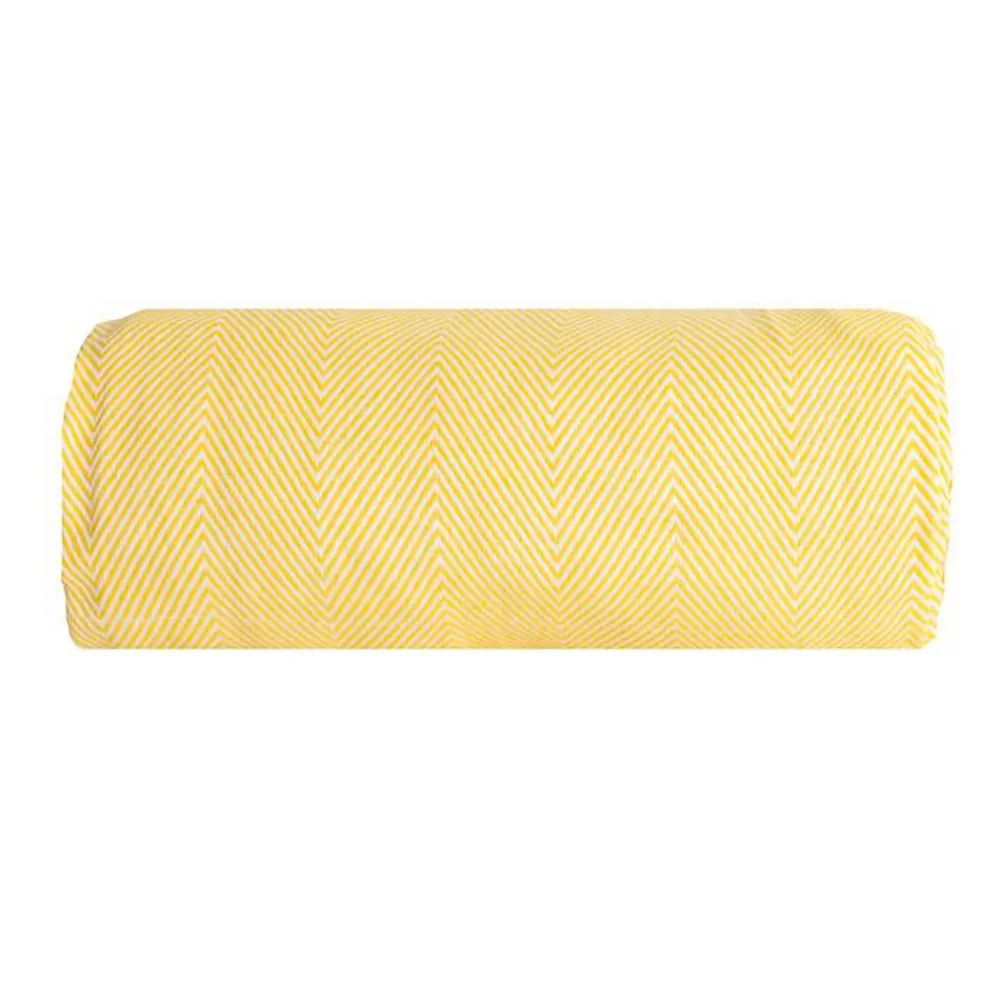 Couverture plaid 100% coton jaune avec franges 180x220cm ZIGORA ->Sacasa Discount