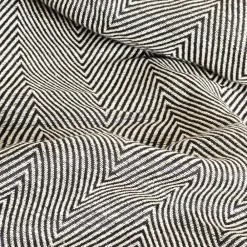 Couverture plaid 100% coton noire avec franges ZIGGY -><noscript><img width=