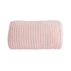 Couverture plaid 100% coton rose pâle avec pompons 130x170cm ARNISKA -><noscript><img width=