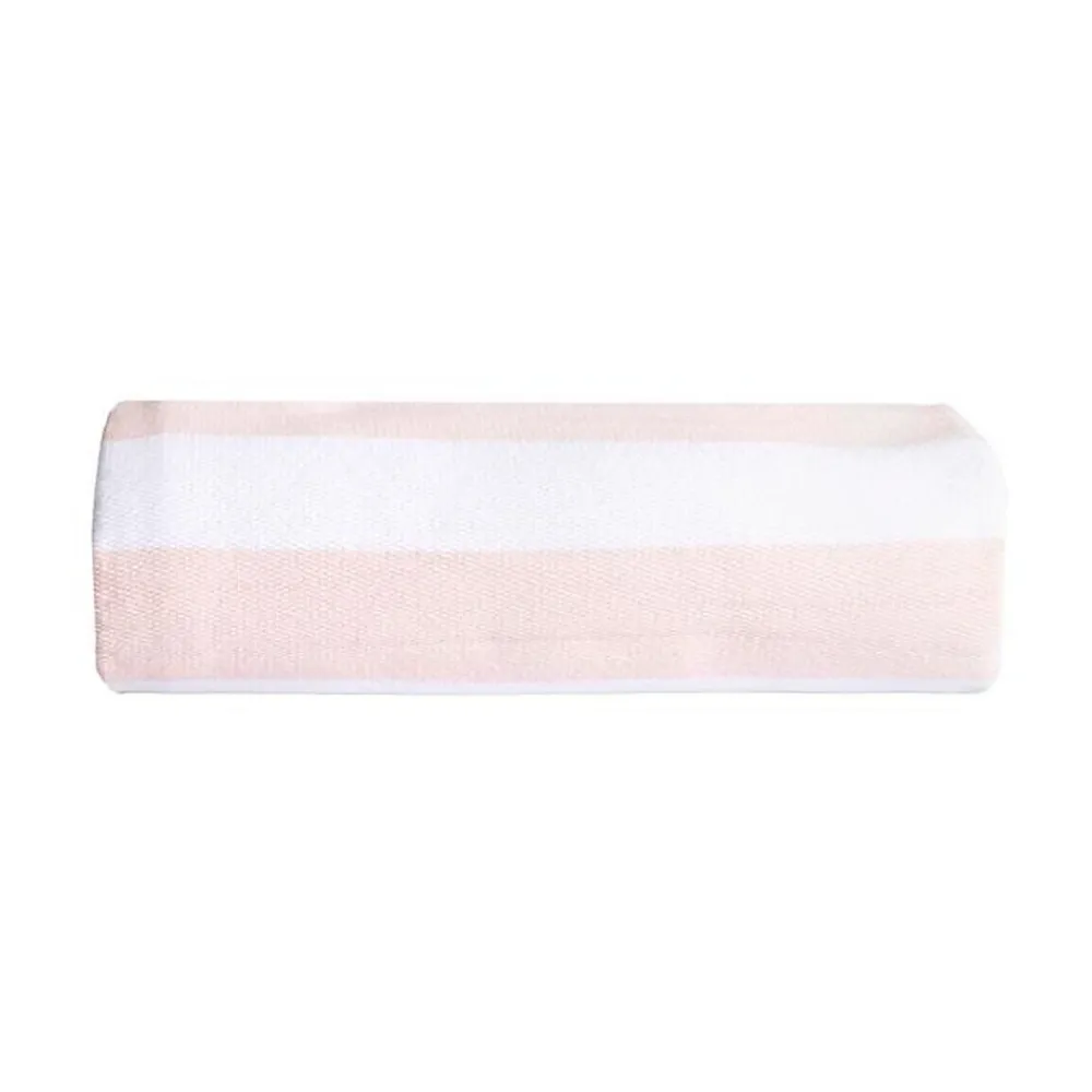 Sacasa Couverture plaid 100% coton rose pâle avec pompons 130x170cm SLAVANN -* Boutis, Couvre-Lit, Édredon