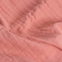 Sacasa Couverture plaid 100% coton rose saumon avec franges 180x220cm BITALD -* Boutis, Couvre-Lit, Édredon