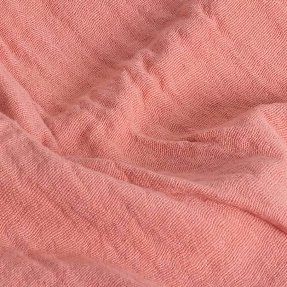 Sacasa Couverture plaid 100% coton rose saumon avec franges 180x220cm BITALD -* Boutis, Couvre-Lit, Édredon
