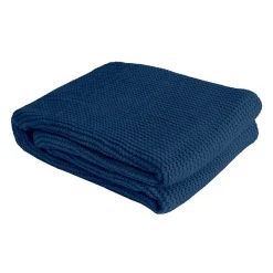 Couverture plaid bleu saphir 130x170cm TRICOVA ->Sacasa New