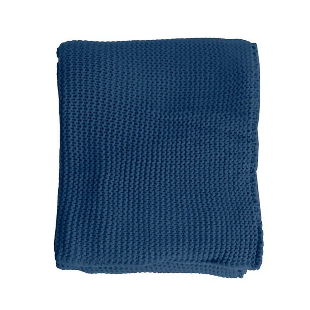 Couverture plaid bleu saphir 130x170cm TRICOVA ->Sacasa New