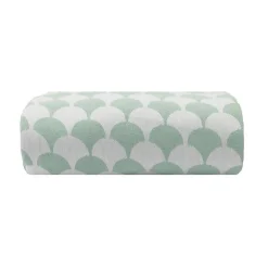Couverture plaid en coton 100% vert à franges - DROPALL -><noscript><img width=