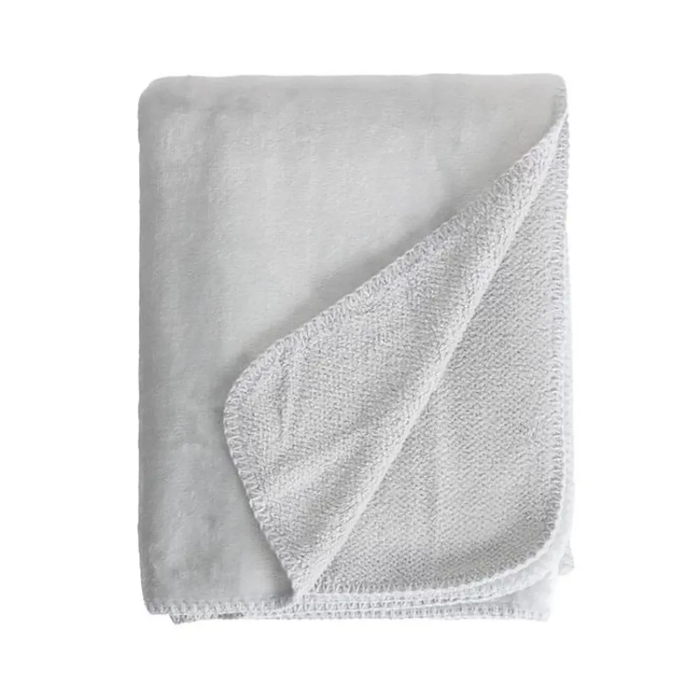Sacasa Couverture plaid gris clair 130x170cm SMOOTIK -* Boutis, Couvre-Lit, Édredon