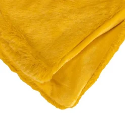 Couverture plaid jaune 130x160cm MINNOR -><noscript><img width=