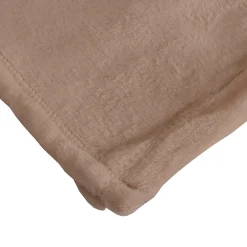 Couverture Plaid marron FLANBERG en Polyester - 180x220 cm -><noscript><img width=