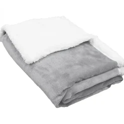 Couverture, plaid polaire pour enfant 75 x 100 cm en flanelle et sherpa ultra doux - Bleu ->Monsieur Bébé Outlet