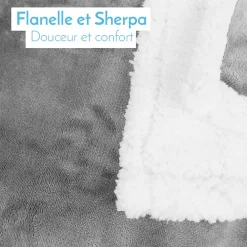 Couverture, plaid polaire pour enfant 75 x 100 cm en flanelle et sherpa ultra doux - Bleu ->Monsieur Bébé Outlet