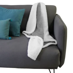 Couverture, plaid polaire pour enfant 75 x 100 cm en flanelle et sherpa ultra doux - Bleu -><noscript><img width=