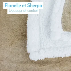 Monsieur Bébé Couverture, plaid polaire pour enfant 75 x 100 cm en flanelle et sherpa ultra doux - Bleu -* Couverture