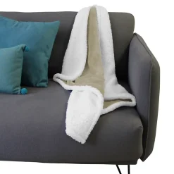 Monsieur Bébé Couverture, plaid polaire pour enfant 75 x 100 cm en flanelle et sherpa ultra doux - Bleu -* Couverture
