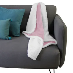 Couverture, plaid polaire pour enfant 75 x 100 cm en flanelle et sherpa ultra doux - Bleu -><noscript><img width=