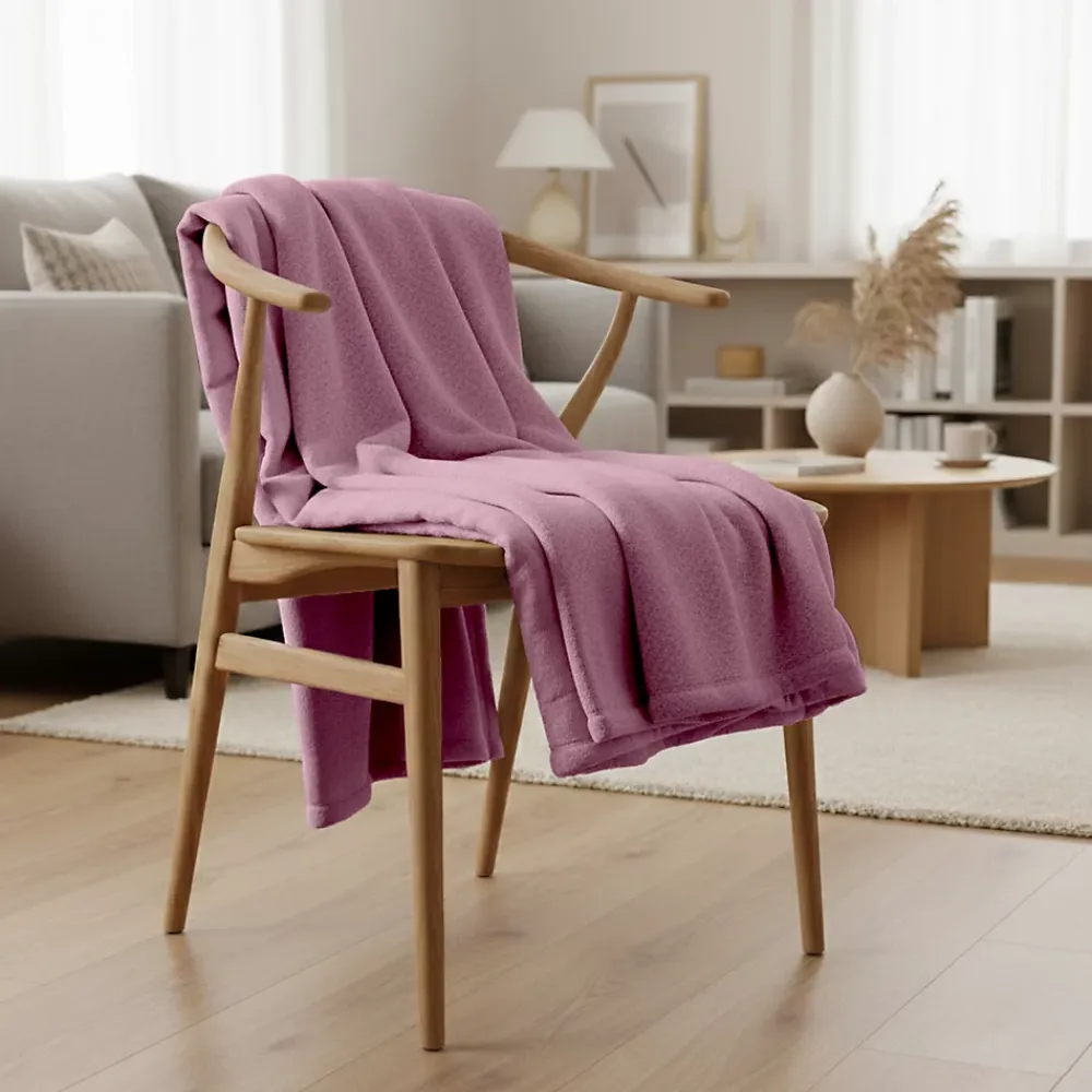 Sacasa Couverture plaid rose 130x170cm PANORA -* Boutis, Couvre-Lit, Édredon