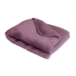 Couverture plaid violette 130x170cm SMOOTHY ->Sacasa
