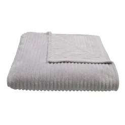 Couverture polaire - - Effet côtelé 3D (180x240 cm - Gris Perle)>Toison d'Or Discount