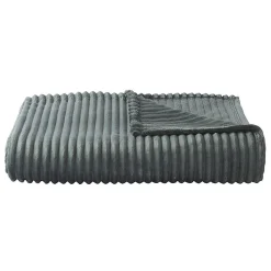 Couverture polaire - - Effet côtelé 3D (240x220 cm - Gris clair)> Sale