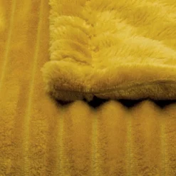 Couverture polaire - - Effet côtelé 3D (240x260 cm - Jaune)>Toison d'Or Online