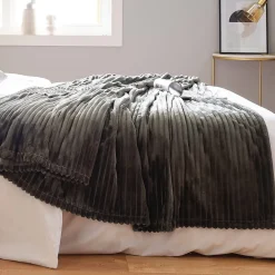 Couverture polaire - - Effet côtelé 3D (180x240 cm - Gris Foncé)> Online