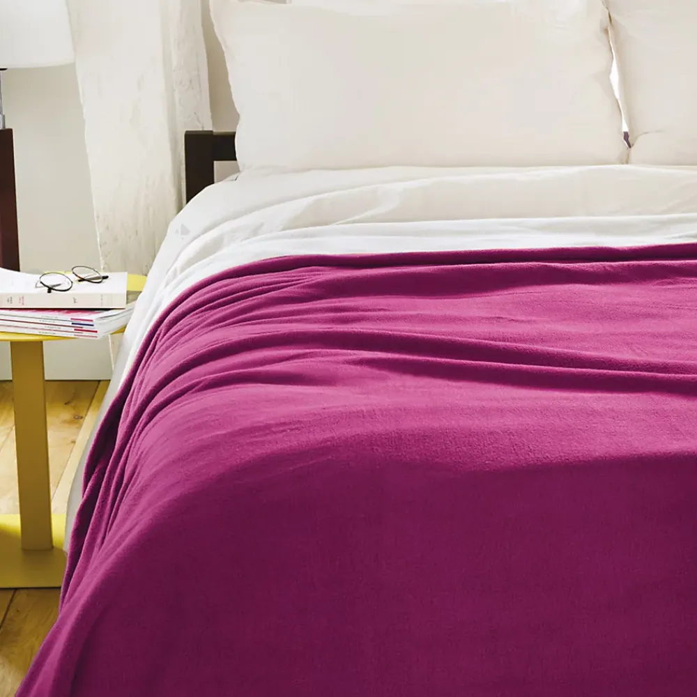 Linnea Couverture polaire luxe 180x220 cm 100% polyester 430g/m2 NARVIK Violet Prune* Couverture