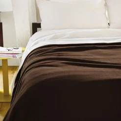 Linnea Couverture polaire luxe 180x220 cm 100% polyester 430g/m2 NARVIK Marron Chocolat* Couverture