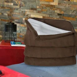 Linnea Couverture polaire luxe 180x220 cm 100% polyester 430g/m2 NARVIK Marron Chocolat* Couverture
