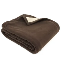 Linnea Couverture polaire luxe 180x220 cm 100% polyester 430g/m2 NARVIK Marron Chocolat* Couverture