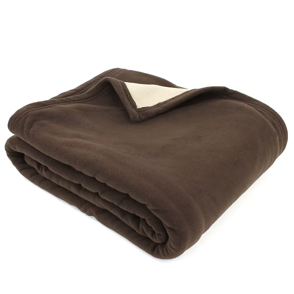 Linnea Couverture polaire luxe 180x220 cm 100% polyester 430g/m2 NARVIK Marron Chocolat* Couverture