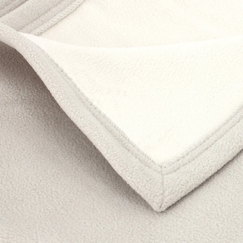 Couverture polaire luxe 180x220 cm 100% polyester 430g/m2 NARVIK Galet/Naturel>Linnea New
