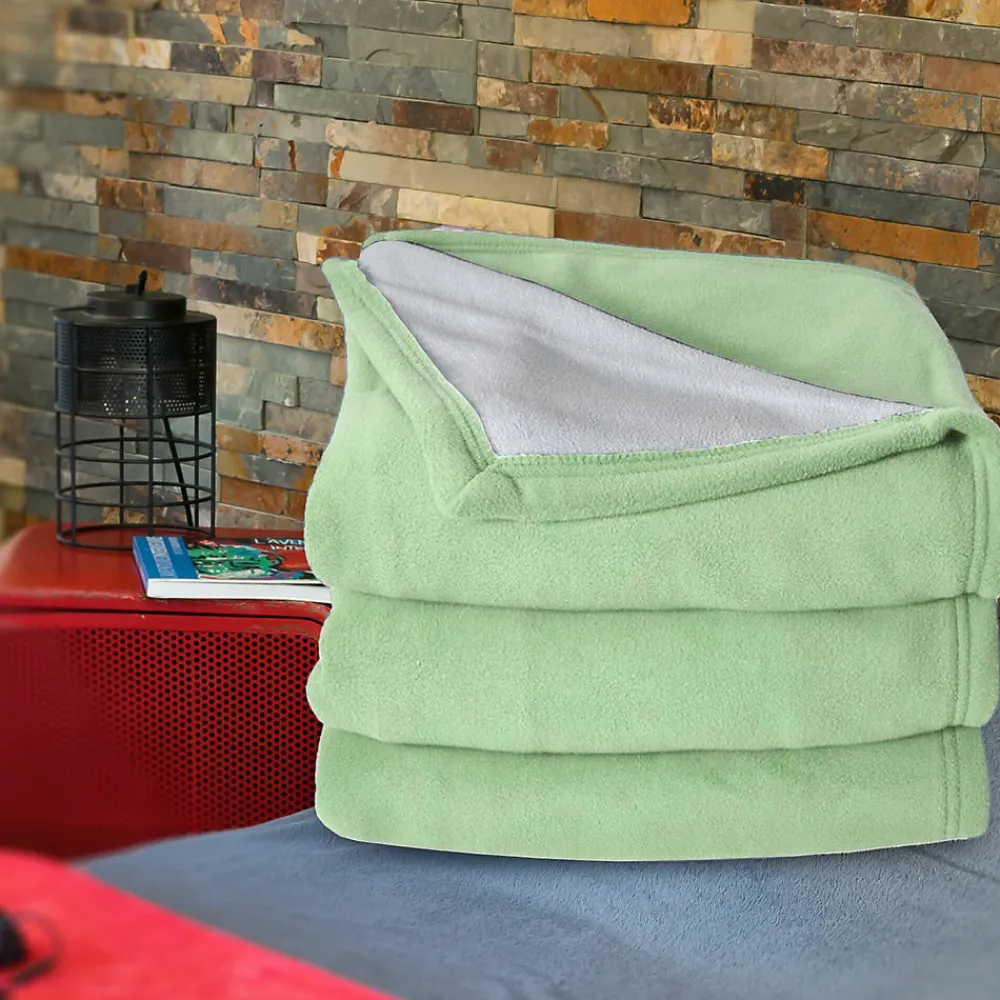 Couverture polaire luxe 240x260 cm 100% polyester 430g/m2 NARVIK Vert Tilleul>Linnea Hot