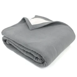 Couverture polaire luxe 180x220 cm 100% polyester 430g/m2 NARVIK Gris Acier>Linnea