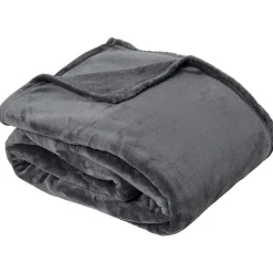 Couverture polaire microvelours 220x240 cm VELVET Gris Acier>Linnea