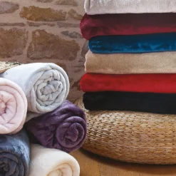 Couverture polaire microvelours 220x240 cm VELVET Gris Acier><noscript><img width=