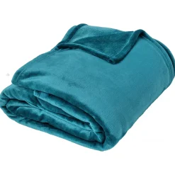 Linnea Couverture polaire microvelours 180x220 cm VELVET Bleu Lac* Couverture