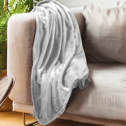 Couverture polaire microvelours 240x260 cm VELVET Gris Perle>Linnea Best