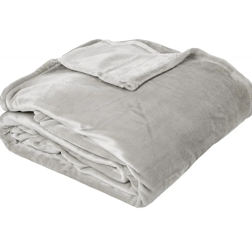 Couverture polaire microvelours 240x260 cm VELVET Gris Perle>Linnea Best